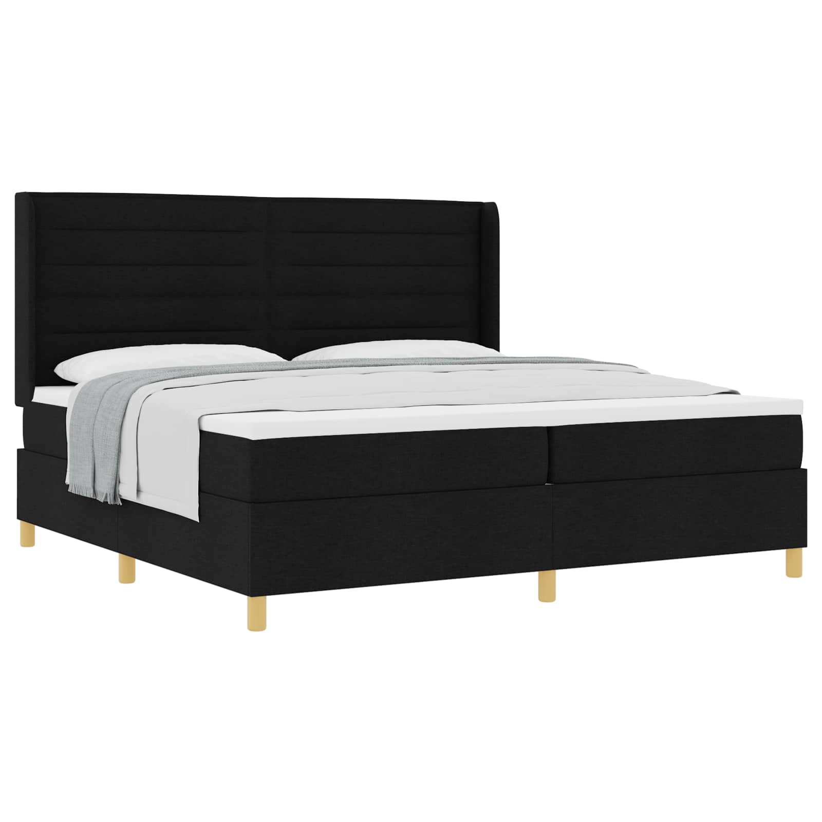 Letto a molle con materasso Nero 200 x 200 cm Tessuto | homemem39