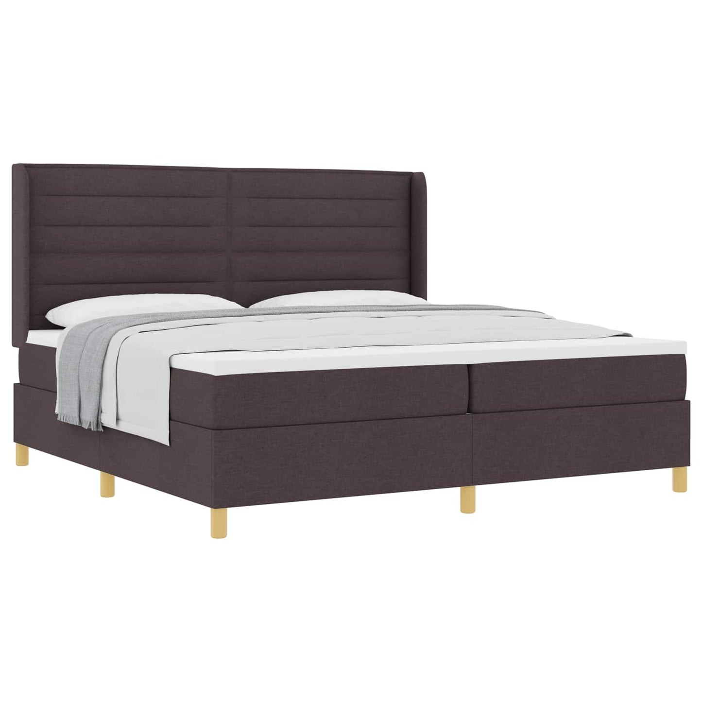Letto a molle con materasso Marrone Scuro 200 x 200 cm Tessuto | homemem39