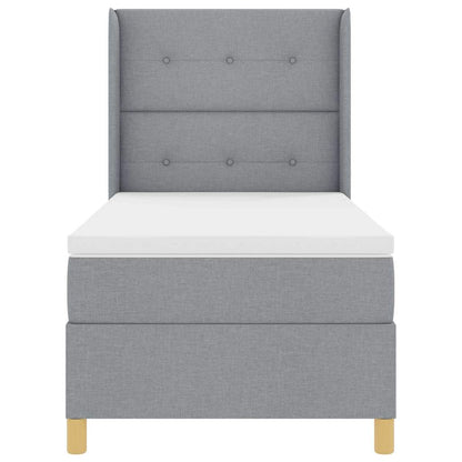 Letto a molle con testiera Grigio chiaro 80 x 200 cm Tessuto | homemem39