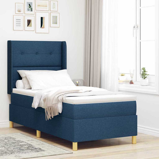 Letto a molle con testiera Blu 80 x 200 cm Tessuto | homemem39