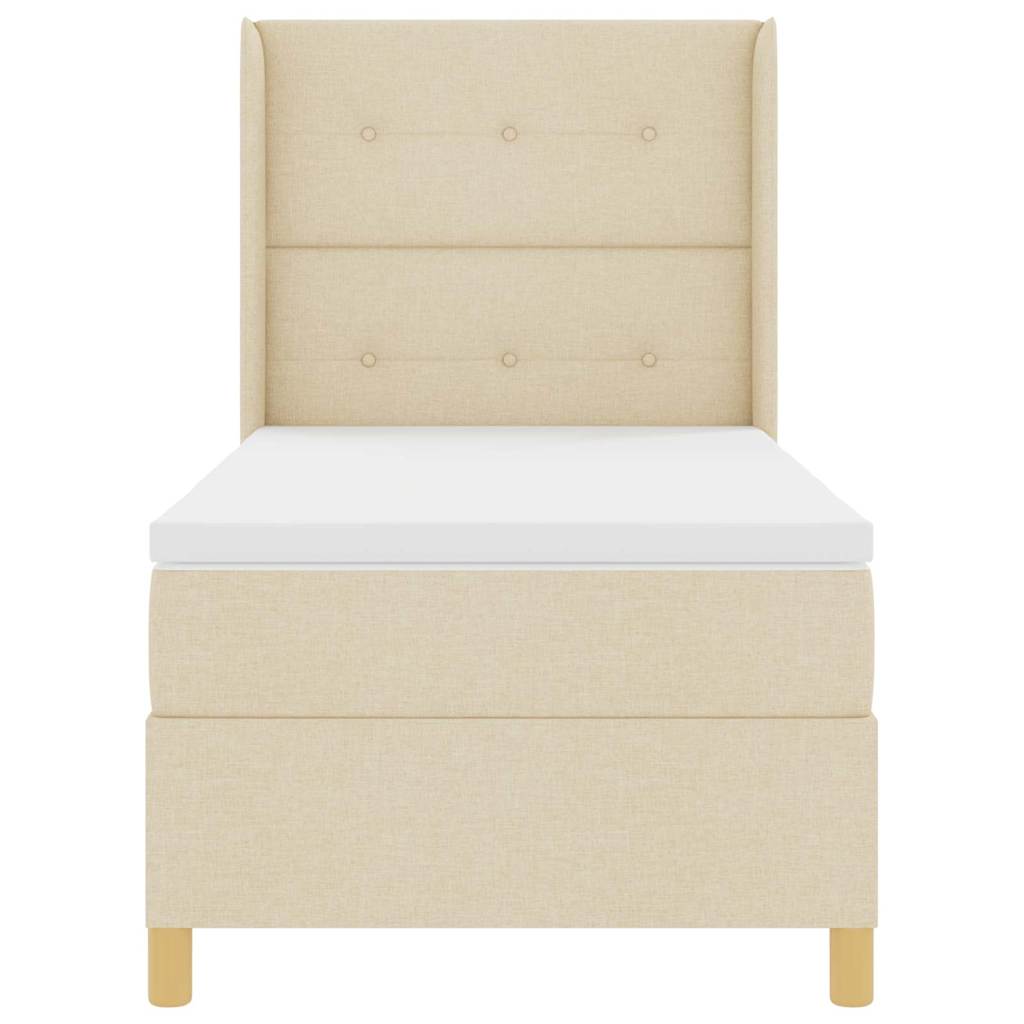 Letto a molle con testiera Crema 90 x 190 cm Tessuto | homemem39
