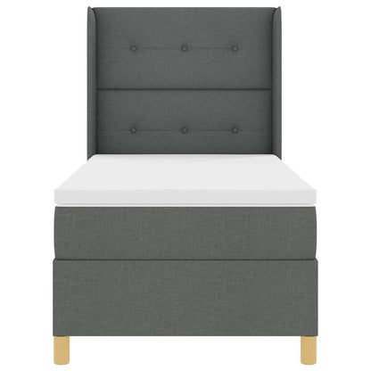 Letto a molle con materasso Grigio scuro 90 x 200 cm Tessuto