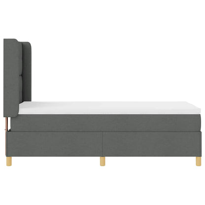 Letto a molle con materasso Grigio scuro 90 x 200 cm Tessuto