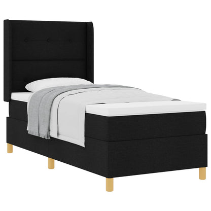 Letto a molle con testiera Nero 90 x 200 cm Tessuto | homemem39