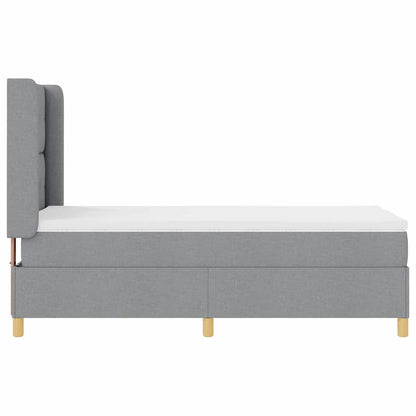 Letto a Molle con materasso Grigio chiaro 100 x 200 cm Tessuto