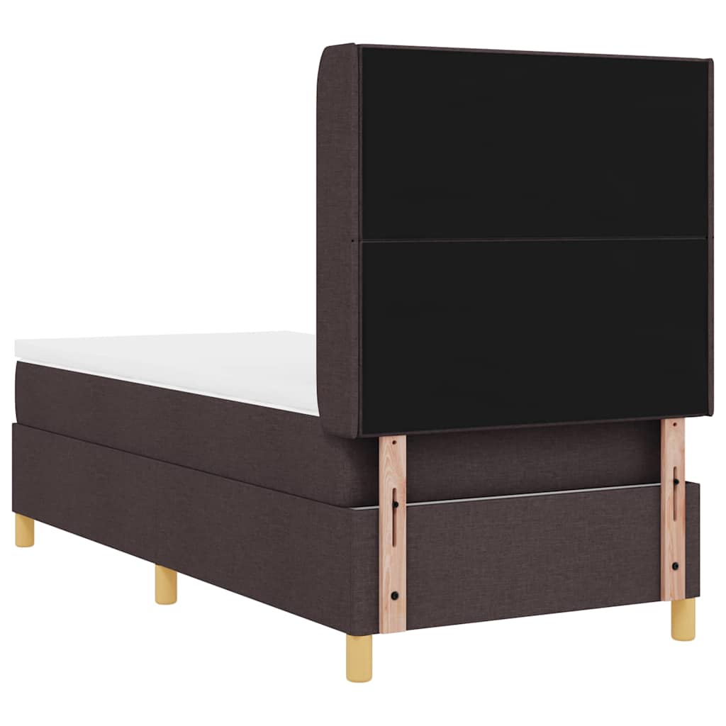 Letto a molle con testiera Marrone Scuro 100 x 200 cm Tessuto | homemem39