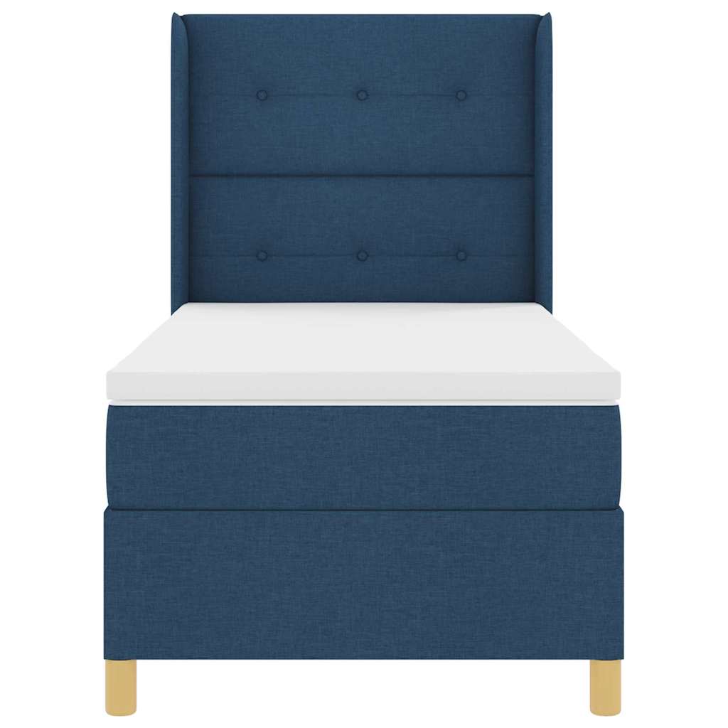Letto a molle con testiera Blu 100 x 200 cm Tessuto | homemem39