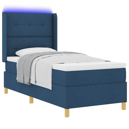 Letto a molle con testiera Blu 100 x 200 cm Tessuto | homemem39