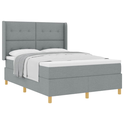 Letto a molle con testiera Grigio chiaro 140 x 190 cm Tessuto | homemem39