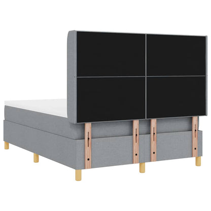 Letto a molle con testiera Grigio chiaro 140 x 190 cm Tessuto | homemem39