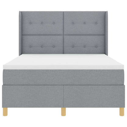 Letto a molle con testiera Grigio chiaro 140 x 190 cm Tessuto | homemem39