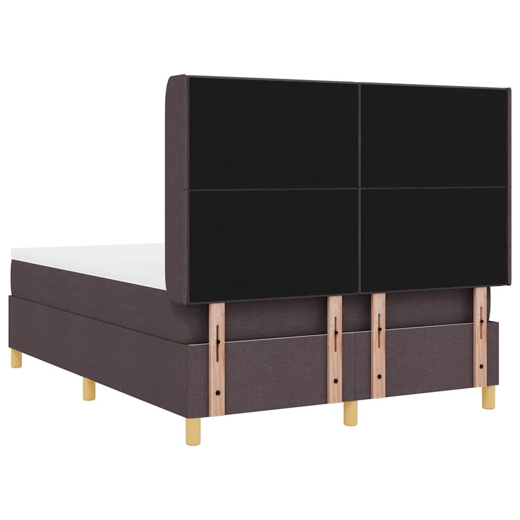 Letto a molle con testiera Marrone Scuro 140 x 190 cm Tessuto | homemem39