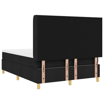 Letto a Molle con materasso Nero 140 x 200 cm Tessuto