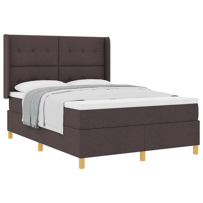 Letto a molle con testiera Marrone Scuro 140 x 200 cm Tessuto | homemem39