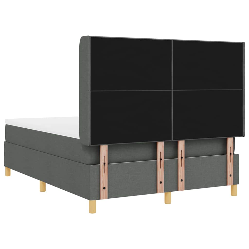 Letto a molle con materasso Grigio scuro 160 x 200 cm Tessuto