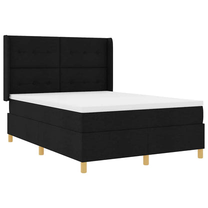 Letto a molle con materasso Nero 160 x 200 cm Tessuto