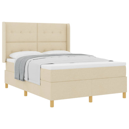 Letto a molle con testiera Crema 160 x 200 cm Tessuto | homemem39