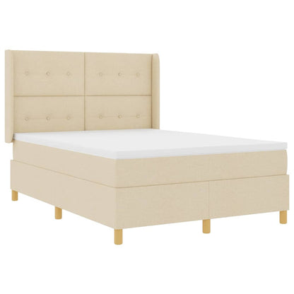 Letto a molle con testiera Crema 160 x 200 cm Tessuto | homemem39