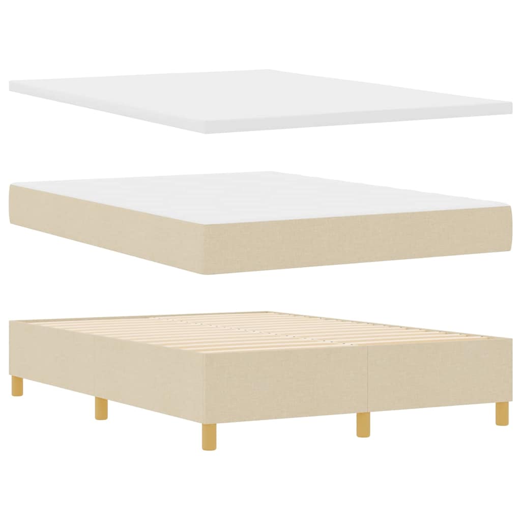 Letto a molle con testiera Crema 160 x 200 cm Tessuto | homemem39