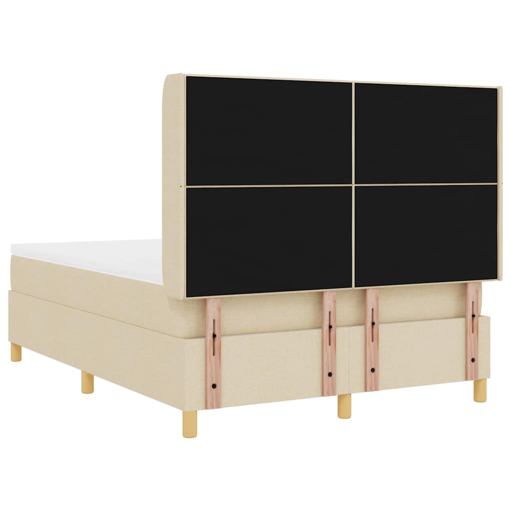 Letto a molle con testiera Crema 160 x 200 cm Tessuto | homemem39