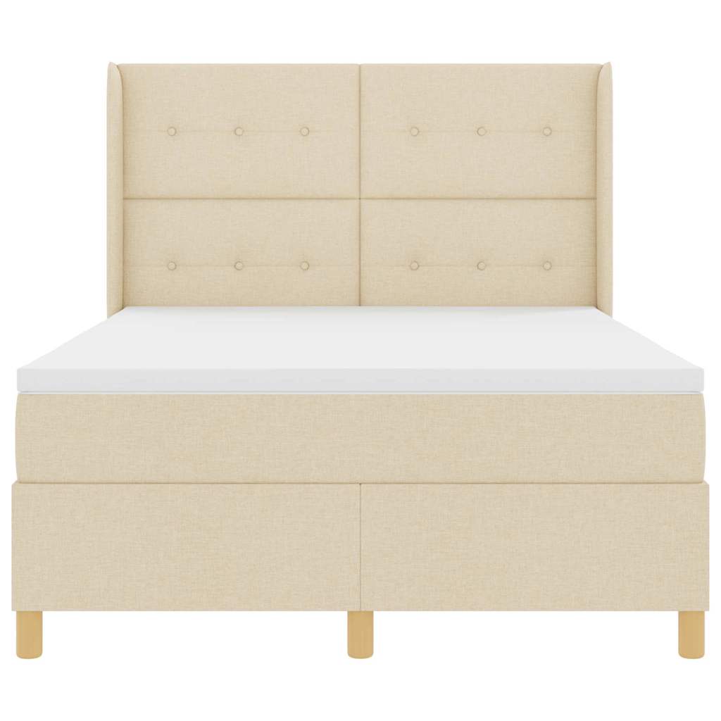 Letto a molle con testiera Crema 160 x 200 cm Tessuto | homemem39