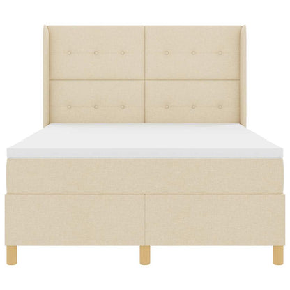 Letto a molle con testiera Crema 160 x 200 cm Tessuto | homemem39