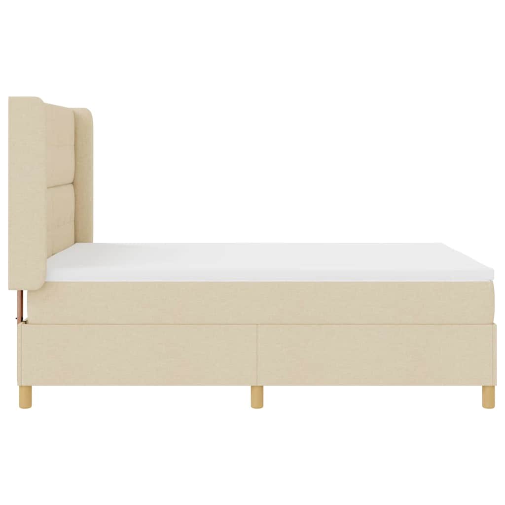 Letto a molle con testiera Crema 160 x 200 cm Tessuto | homemem39