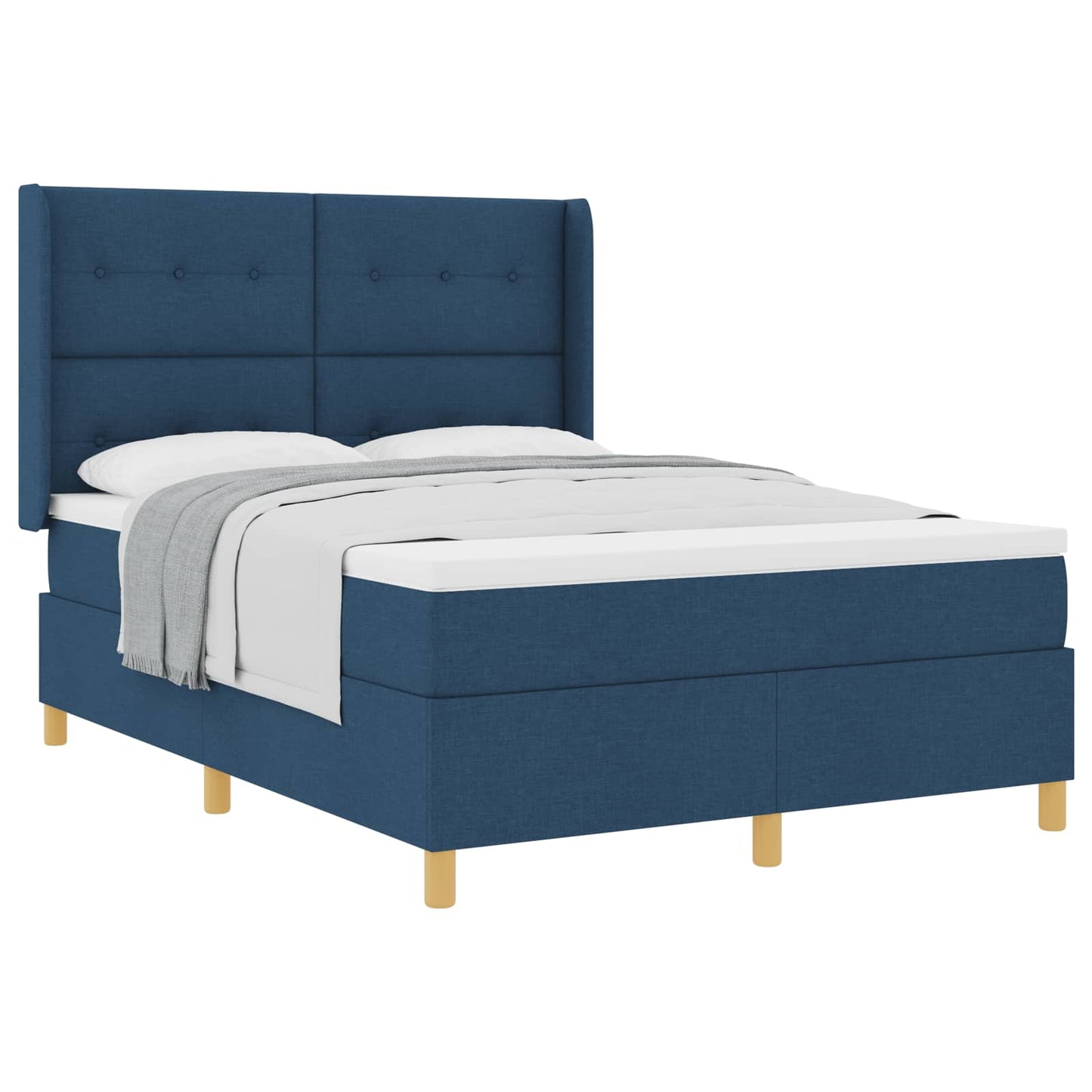 Letto a molle con testiera Blu 160 x 200 cm Tessuto | homemem39