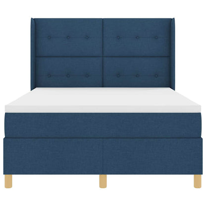 Letto a molle con testiera Blu 160 x 200 cm Tessuto | homemem39