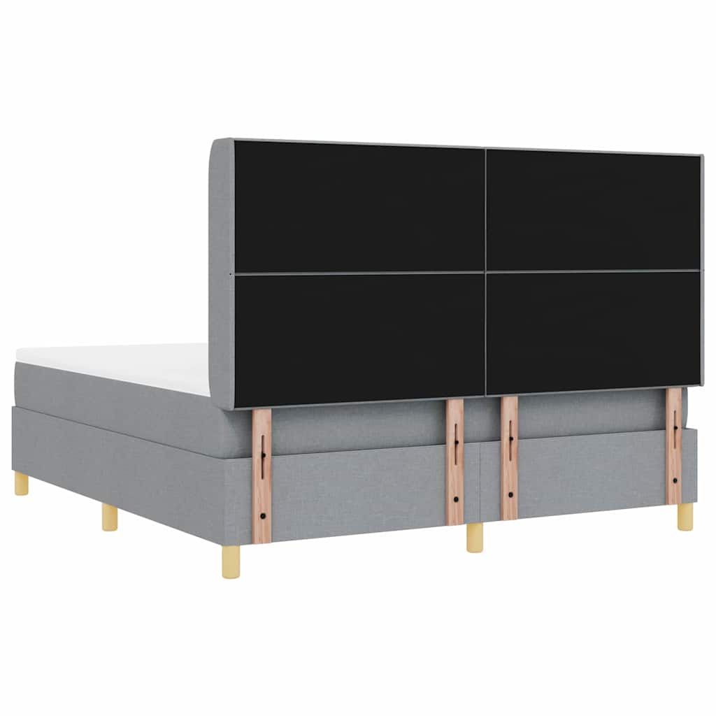 Letto a molle con materasso Grigio chiaro 180 x 200 cm Tessuto