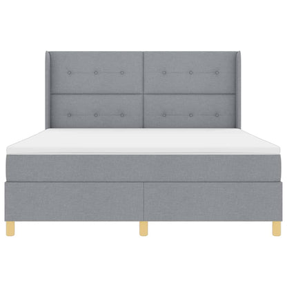 Letto a molle con materasso Grigio chiaro 180 x 200 cm Tessuto
