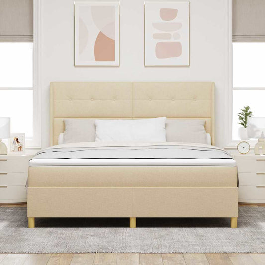 Letto a molle con testiera Crema 180 x 200 cm Tessuto | homemem39