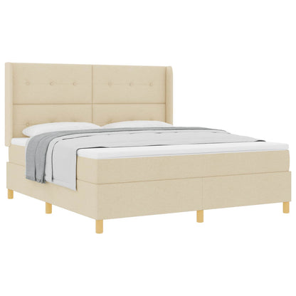 Letto a molle con testiera Crema 180 x 200 cm Tessuto | homemem39