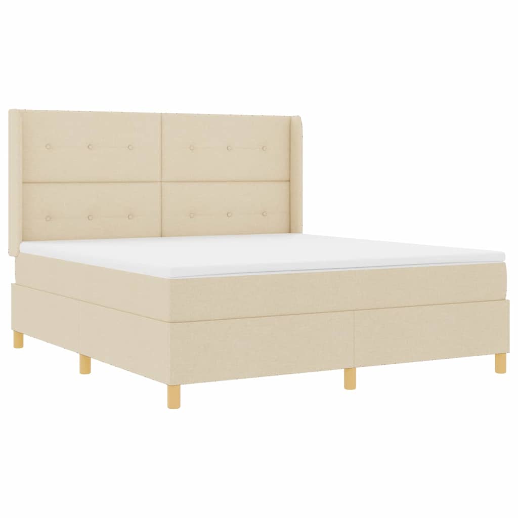Letto a molle con testiera Crema 180 x 200 cm Tessuto | homemem39