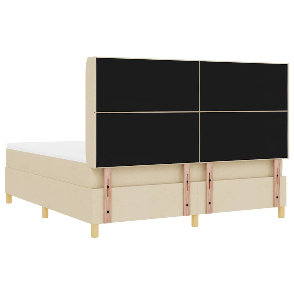 Letto a molle con testiera Crema 180 x 200 cm Tessuto | homemem39