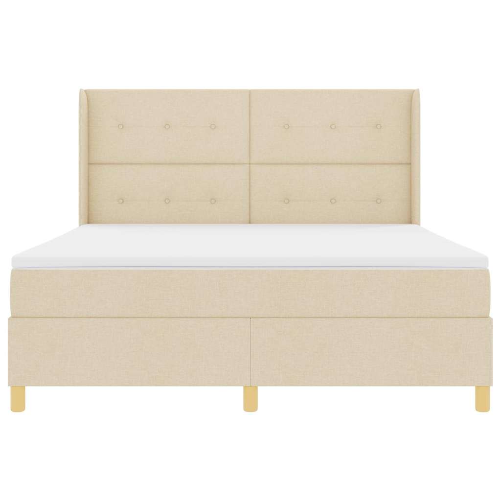 Letto a molle con testiera Crema 180 x 200 cm Tessuto | homemem39