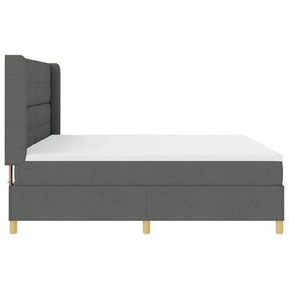 Letto a Molle con materasso Grigio scuro 200 x 200 cm Tessuto