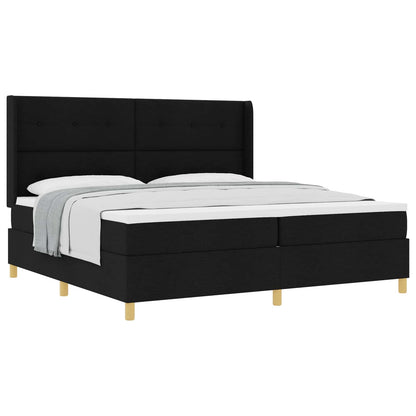 Letto a molle con testiera Nero 200 x 200 cm Tessuto | homemem39
