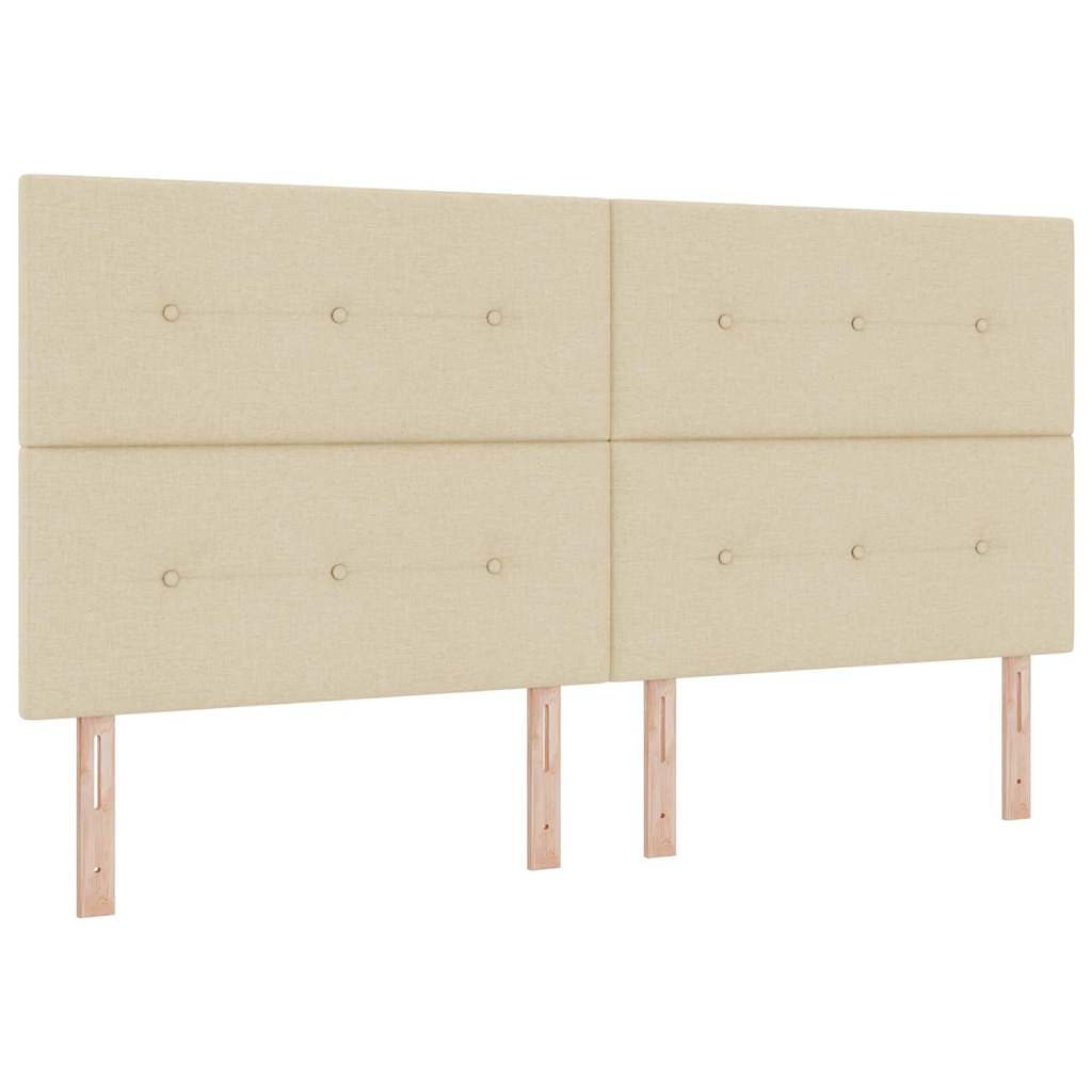 Letto a molle con testiera Crema 200 x 200 cm Tessuto | homemem39