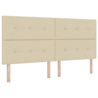 Letto a molle con testiera Crema 200 x 200 cm Tessuto | homemem39