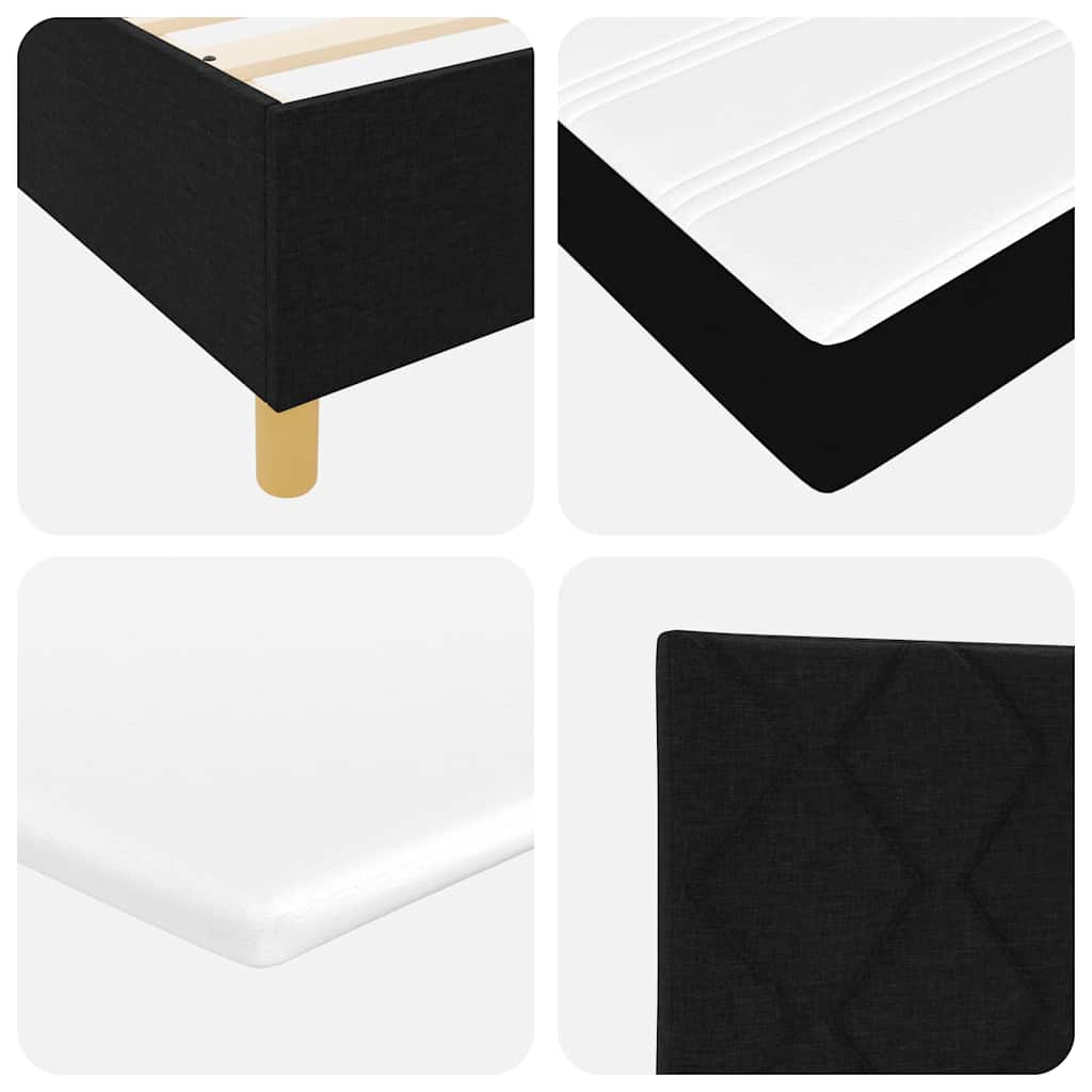 Letto a molle con testiera Nero 80 x 200 cm Tessuto | homemem39