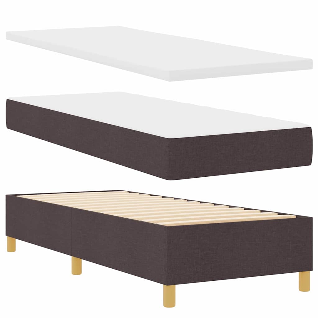 Letto a molle con testiera Marrone Scuro 80 x 200 cm Tessuto