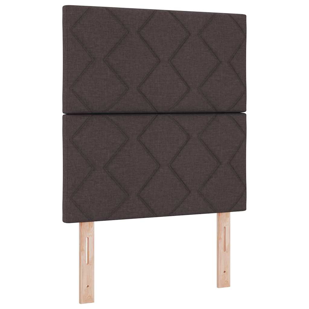 Letto a molle con testiera Marrone Scuro 80 x 200 cm Tessuto