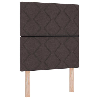 Letto a molle con testiera Marrone Scuro 80 x 200 cm Tessuto