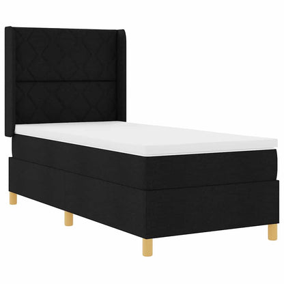 Letto a Molle con materasso Nero 100 x 200 cm Tessuto - homemem39