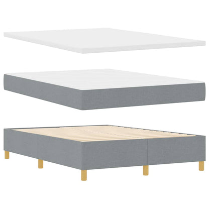 Letto a molle con testiera Grigio chiaro 140 x 190 cm Tessuto | homemem39