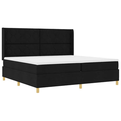Letto a molle con testiera Nero 200 x 200 cm Tessuto | homemem39