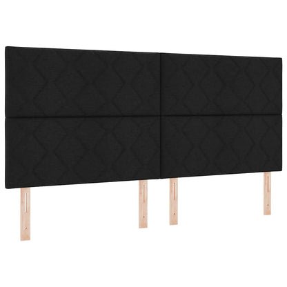 Letto a molle con testiera Nero 200 x 200 cm Tessuto | homemem39