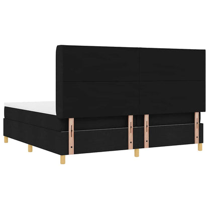 Letto a molle con testiera Nero 200 x 200 cm Tessuto | homemem39