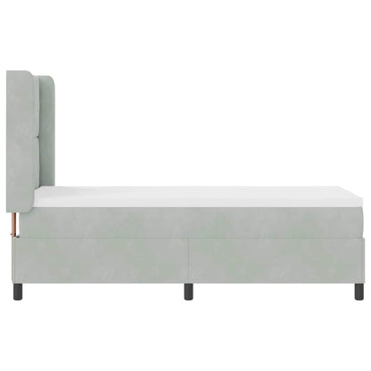 Letto a molle con materasso Grigio chiaro 80 x 200 cm Velluto